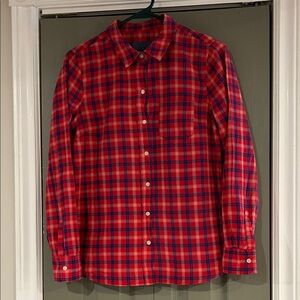 GAP Red and Blue Plaid Button-Down Shirt